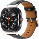 By Qubix - Premium leren smartwatch bandje - Zwart - Geschikt voor Samsung Galaxy Watch Ultra / Ultra 2 - 47mm
