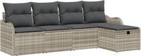 vidaXL Tuinbank Set 5-delig Polyrotan