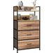 OEM Meuble De Rangement Style Industriel Commode 3 Tiroirs En Tissu Amovibles Et 2 Étagères - 60 X 29 X 101cm - Mdf Et Métal