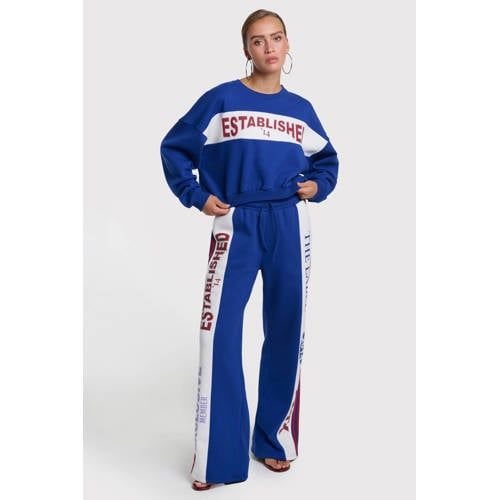 Alix the Label wide leg regular waist broek blauw