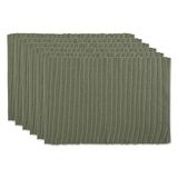 DII Basic Everyday Geribbelde Tafelblad Collectie 100% Katoen, Placemat Set, 13x19, Artisjok, 6 Stuks