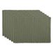 DII Basic Everyday Geribbelde Tafelblad Collectie 100% Katoen, Placemat Set, 13x19, Artisjok, 6 Stuks