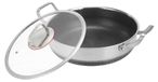 Casserole en acier inoxydable avec couvercle et revêtement antiadhésif