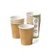 GREENBOX 50 stuks kartonnen wegwerpbekers van karton, wegwerp bio, papieren bekers aan de binnenkant, wit, buitenwand bruin, 200 ml, 100% biologisch afbreekbaar, gecertificeerd composteerbaar, 50