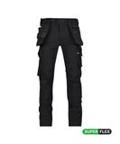 DASSY Stretch holsterzakkenbroek met kniezakken ZWART/ANTRACIETGRIJS