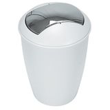 Spirella Cosmetica-emmer "Atlanta" met klapdeksel 5 liter (ØxH): 20 x 30 cm wit