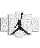 Homemania Basketbalafbeelding, 5-delig, voor woonkamer, slaapkamer, meerkleurig, 95 x 0,3 x 60 cm, HM205MDF047, MDF