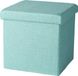 Urban Living Poef/hocker - opbergbox zit krukje - mintgroen - polyester/mdf - 38 x 38 cm - opvouwbaar