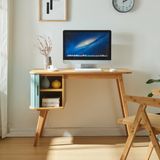 en.casa Bureau Tysvær 75x105x48 cm naturel en blauw