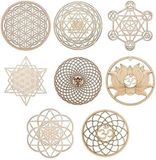 Merkloos / Sans marque Tiamu Heilige Geometrie Onderzetters, Onderzetters voor Glazen, Mandala Muurdecoratie, van Leven Meditatie Chakra Wandsculptuur voor Woonkamer Gang Slaapkamer