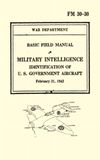 Basic Field Manual Military Intelligence FM 30-30: Identification Of U.S. Government Aircraft (February 21, 1942) - UNCLASSIFIED