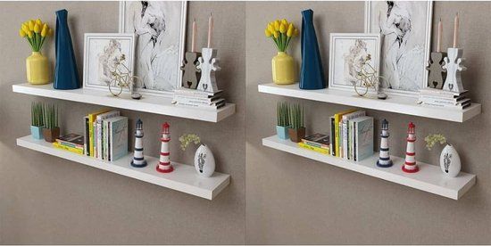 vidaXL Wandplanken 4 stuks 120 cm wit