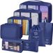 Benza Ibenzoa® 8-delige reiskoffer organizer set - Donkerblauw