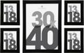 Atmosphera Fotolijstjes set Olympus - 5x stuks - zwart frame - Plastique/verre - in 2 formaten - 30x40 cm et 13x18 cm