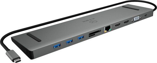 ICY BOX IB-DK2106-C USB 3.2 Gen 1 (3.1 Gen 1) Type-C Docking Station - Grijs, Zwart