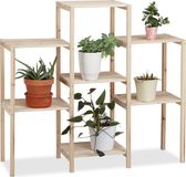 Merkloos Relaxdays plantenrek hout