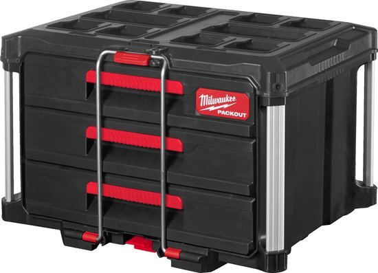 Milwaukee 4932472130 Packout gereedschapskoffer met 3 lades