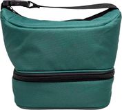 Nerthus FIH 1496 zwarte thermische lunchtas handtasmodel met dubbel compartiment isolerende binnenkant en handvat ideaal voor werk kantoor