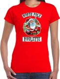 Bellatio Decorations Northpole Fout Kerstshirt / Kerst t-shirt Northpole roulette rood voor dames - Kerstkleding / Christmas outfit S