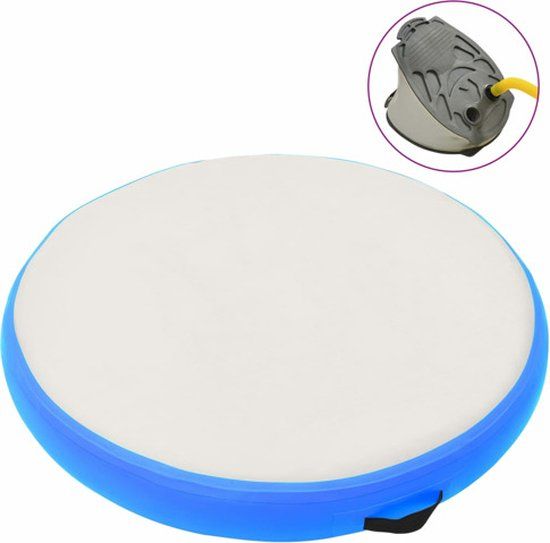 vidaXL Gymnastiekmat met pomp opblaasbaar 100x100x20 cm PVC blauw