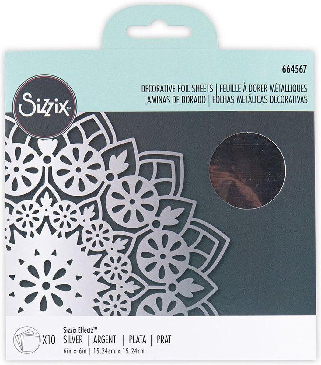 Sizzix Effectz Metallic Folie - Zilver - 15,2x15,2cm - 10 stuks