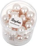 Rayher hobby perles de verre - rose / nacre - 35x pièces - 10 mm