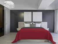 Italian Bed Linen Zomerdeken, vuurvast, tweekleurig, van zijde, bordeaux/donkergrijs, 260 x 270 cm