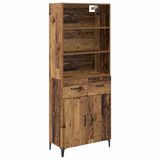 vidaXL Highboard Oud Hout 69,5 x 34 x 180 cm Bewerkt hout