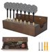 Omgoods - Porte-fléchettes avec 8 emplacements - Fixation murale - Organisateur pour fléchettes en acier ou en pointe souple - Bois naturel - Compartiment de rangement - Design élégant - Support pour fléchettes