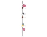 Merkloos Relaxdays Doucherek Telescopisch - 99-311 cm - Zonder Boren - Hoek - RVS - Wit