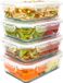 Famanu – Glazen foodcontainer 1000 ml set 4 – luchtdicht, oven/magnetron/vriezer/vaatwasser geschikt