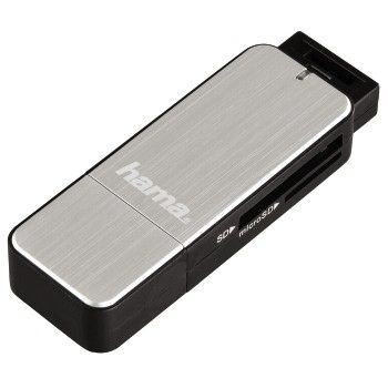 Hama USB 3.2 Gen 1 (3.1 Gen 1) Card Reader - SD/MicroSD - Black/Silver