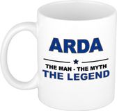 Bellatio Decorations Arda cadeau mok - man myth legend - naam koffiemok / beker - wit en blauw - 300 ml - verjaardag