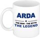 Bellatio Decorations Arda cadeau mok - man myth legend - naam koffiemok / beker - wit en blauw - 300 ml - verjaardag