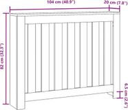 vidaXL Radiatorombouw 104x20x82 cm bewerkt hout grijs sonoma eiken