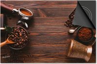 Dietrix Inductie Beschermer 65x52 - Koffie en Chocola - op Hout Bonen en kkie