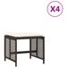 VidaXL Tuinkrukken 4 st met kussens 41x41x36 cm poly rattan bruin
