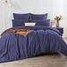 TRANKIELO® - Ensemble de literie 200 x 200 cm - Bleu marine - Microfibre, Repassage facile, Avec fermeture éclair, Taie d'oreiller incluse 80 x 80 cm