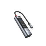 Yesido HB24 5-in-1 multifunctionele USB-C docking station hub-adapter, veelzijdige connectiviteit voor moeiteloos werken en spelen (grijs)