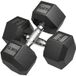 TORMATOR Lot De 2 Haltères Hexagonaux 25 Kg En Fonte Caoutchouté Pour Maison Bureau Gym À Domicile, Noir