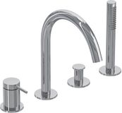 IVY Bond Badrandcombinatie 4-Gats Mengkraan met Draaibare Uitloop en Uittrekbare Handdouche - Chroom