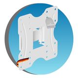 ADVANconnect TV muurbeugel universeel kantelbaar draaibaar VESA max. 200x200mm voor 23-42 inch flat- en gebogen monitoren TV tot 30 kg wit