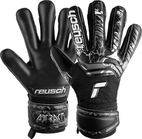 Reusch Attrakt Infinity Junior Keepershandschoenen - Maat 6 - Zwart/Wit - Kinderen