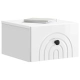 vidaXL - Muurbevestigde - Nachttafel - Hoogglans - Wit - 33 x 34,5 x 20 cm