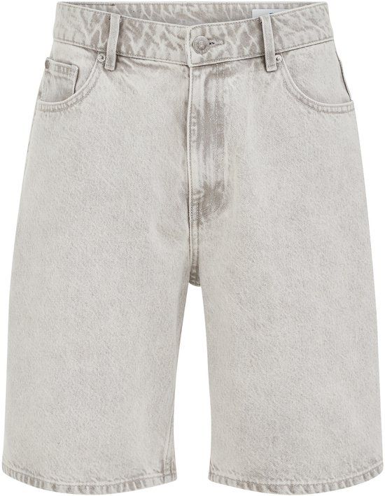 WE Fashion Heren Relaxed Fit Denim Short Lichtgrijs W33