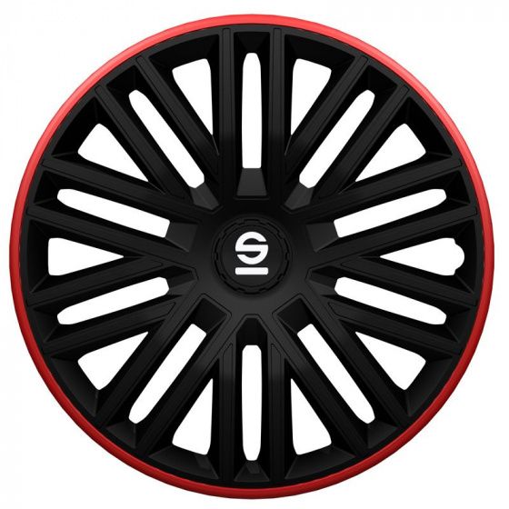 Sparco SPC1685BKRD Set Wielhoezen Bergamo 16" Zwart/rood