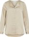 VILA Viellette blouse en satin à col en V manches longues - NOOS - Femme - Taille 44 - Béton