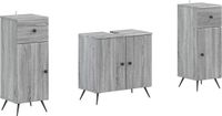 vidaXL - 3-delig - badkamerkast - set - BREDA - Grijs - Sonoma - Bewerkt - hout