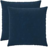 vidaXL - Kussensloop - 2 stuks - HEERLEN - Blauw - 60 x 60 cm - Katoensatijn