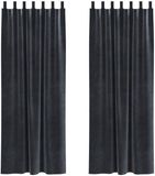 vidaXL Gordijnen 2 st donkergrijs 140 x 225 cm fluweel
